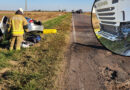 AMPLIAMOS: choque frontal entre un auto y un camión en la Ruta 33, a unos 15 kilómetros de General Villegas