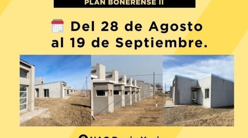 Inscripción para 12 viviendas, del Programa Plan Bonaerense II.