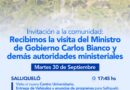 El Municipio de Salliqueló invita a la comunidad a participar de un importante acto con la presencia del Ministro de Gobierno de la Provincia, Carlos Bianco, y demás autoridades ministeriales.