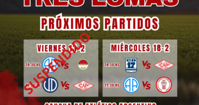 🟥QUEDA SUSPENDIDA LA FECHA DE HOY  DE LA COPA TRES LOMAS