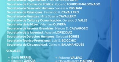 Comunicado del Partido Justicialista presenta la nueva lista