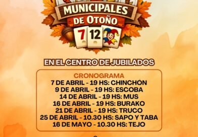 🙌🍁Llegan los Torneos Municipales de Otoño, en el Centro de Jubilados.