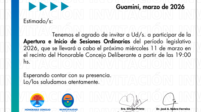 Invitación | Apertura de Sesiones Ordinarias 2026