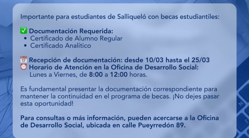 📚 Información para estudiantes que perciben becas estudiantiles