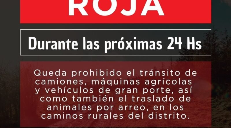 🚩 Bandera roja para caminos rurales.