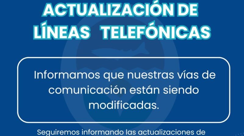 📣 Actualización de líneas telefónicas de atención