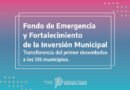 La Provincia transfirió fondos a municipios del Fondo de Emergencia y Fortalecimiento de la Inversión Municipal. Es de libre disponibilidad para uso de las Comunas. Tres Lomas – $20,48 millones