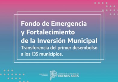 La Provincia transfirió fondos a municipios del Fondo de Emergencia y Fortalecimiento de la Inversión Municipal. Es de libre disponibilidad para uso de las Comunas. Tres Lomas – $20,48 millones