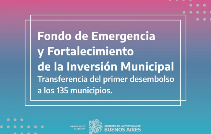 La Provincia transfirió fondos a municipios del Fondo de Emergencia y Fortalecimiento de la Inversión Municipal. Es de libre disponibilidad para uso de las Comunas. Tres Lomas – $20,48 millones