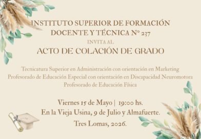 Isfdyt 237 Tres Lomas : INVITACIÓN ACTO DE COLACIÓN