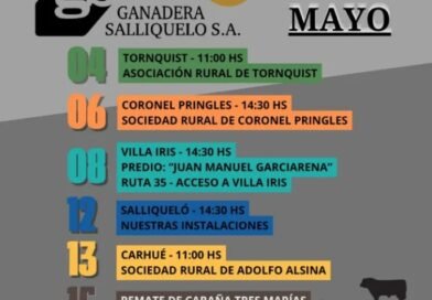 Ganadera Salliquelo: 📅 ¡Agenda de Remates – Mayo 2026 📅