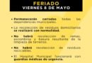 🟡 El próximo viernes 8 de mayo será feriado en el distrito por las Fiestas Patronales.
