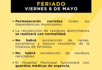 🟡 El próximo viernes 8 de mayo será feriado en el distrito por las Fiestas Patronales.