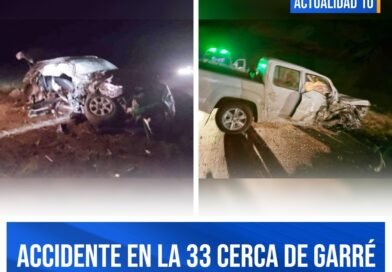 ACCIDENTE EN RUTA 33 A LA ALTURA DE GARRÉ: TRABAJARON BOMBEROS Y SERVICIOS DE EMERGENCIA