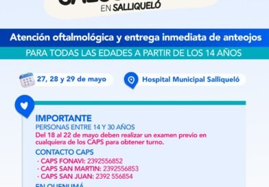 Atención oftalmológica y entrega inmediata de anteojos, para todas las edades a partir de los 14 años.