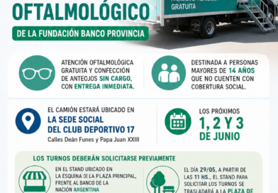 El Partido Justicialista de Tres Lomas informa a la comunidad que los próximos días 1, 2 y 3 de junio visitará nuestra ciudad el camión oftalmológico de la Fundación Banco Provincia.