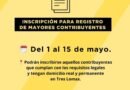INSCRIPCIÓN PARA MAYORES CONTRIBUYENTES