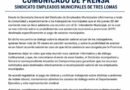 Comunicado de prensa Sindicato de Empleados Municipales de Tres Lomas