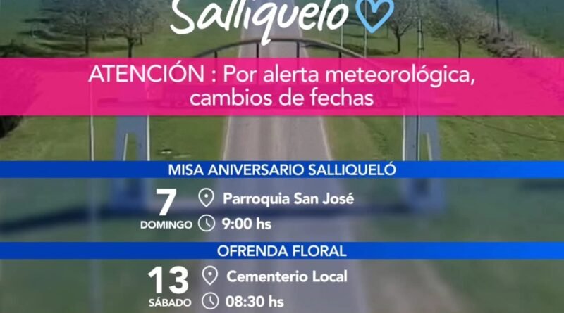 📢 ATENCIÓN: CAMBIOS DE FECHAS POR ALERTA METEOROLÓGICA