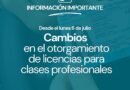 SE INFORMAN MODIFICACIONES EN EL OTORGAMIENTO DE LICENCIAS DE CONDUCIR PARA CLASES PROFESIONALES