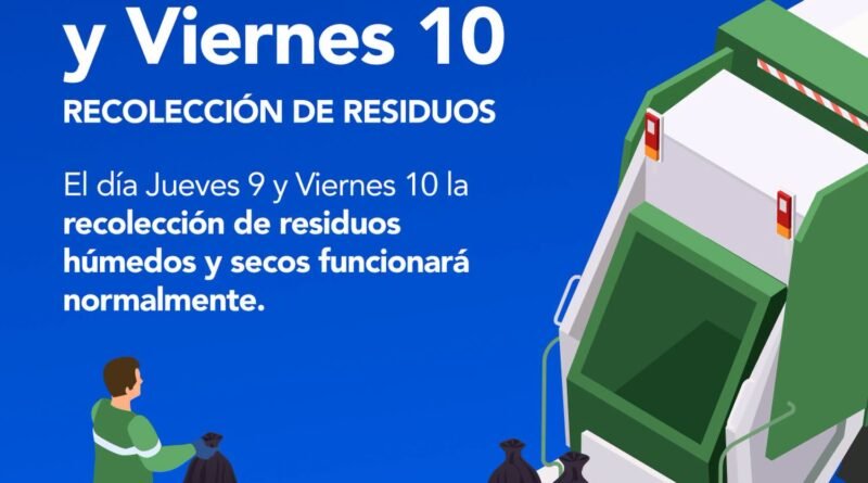 🚛 RECOLECCIÓN DE RESIDUOS DURANTE LOS FERIADOS 9 Y 10 DE JULIO