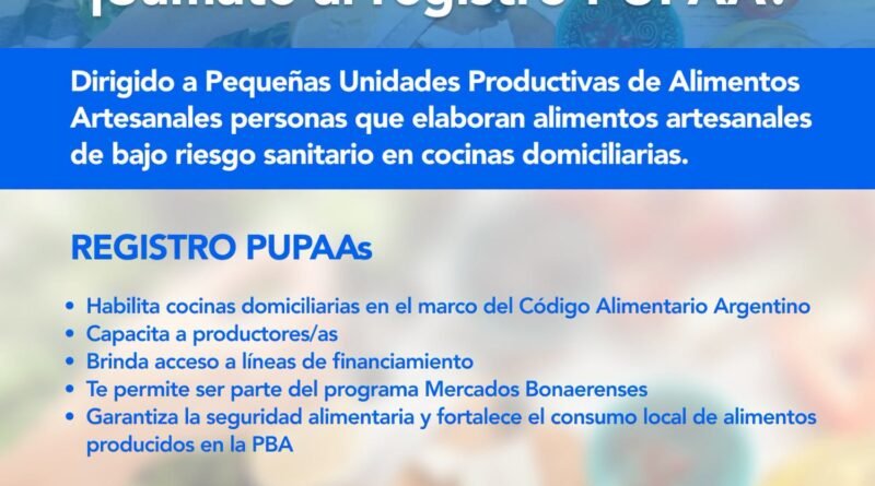La Dirección de Producción invita a participar de una capacitación sobre el Registro PUPAA