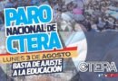 CTERA convoca un paro nacional por falta de «diálogo salarial y desfinanciamiento”