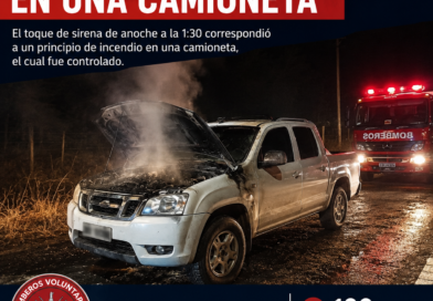 Principio de incendio en una camioneta: intervención de Bomberos Voluntarios de Tres Lomas