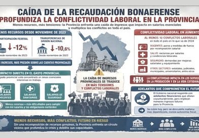 La caída de la recaudación bonaerense profundiza la conflictividad laboral