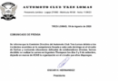 AUTOMOTO CLUB TRES LOMAS: COMUNICADO DE PRENSA