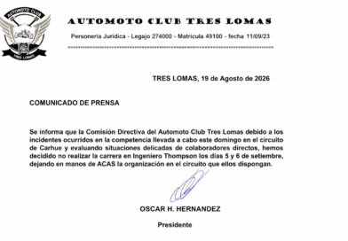 AUTOMOTO CLUB TRES LOMAS: COMUNICADO DE PRENSA
