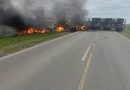 ❗️⚠️ Dos muertos en un choque e incendio de dos camiones en la ruta 1
