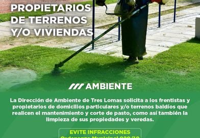 LA DIRECCIÓN DE AMBIENTE SOLICITA EL MANTENIMIENTO DE TERRENOS, PROPIEDADES Y VEREDAS