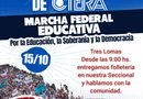 Suteba Tres Lomas invita a la comunidad a que se acerque mañana 15/10 a nuestra Seccional para conversar en el marco de la JORNADA NACIONAL y MARCHA FEDERAL EDUCATIVA.